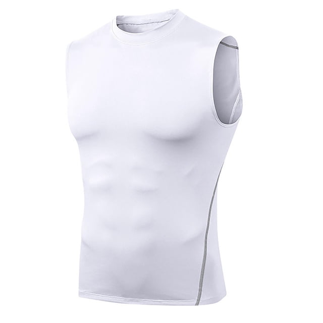 Men's Athletic Compression Shirts Sleeveless Tank Top Slim Running Sports Workout Base Layer Undershirt