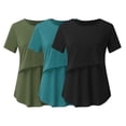 thumbnail image 1 of DPTALR Blouse d'Allaitement à Manches Courtes pour Grossesse, Couleur Unie, Col Rond, 1 of 8