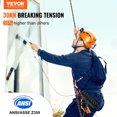 thumbnail image 2 of VEVOR Vertical Lifeline Assembly, 0.55'' x 25' Fall Protection Rope with 30 KN Breaking Tension, Polyester Roofing Rope with Steel Snap Hooks, Rope Grab, and Shock Absorber, ANSI Compliant, 2 of 9