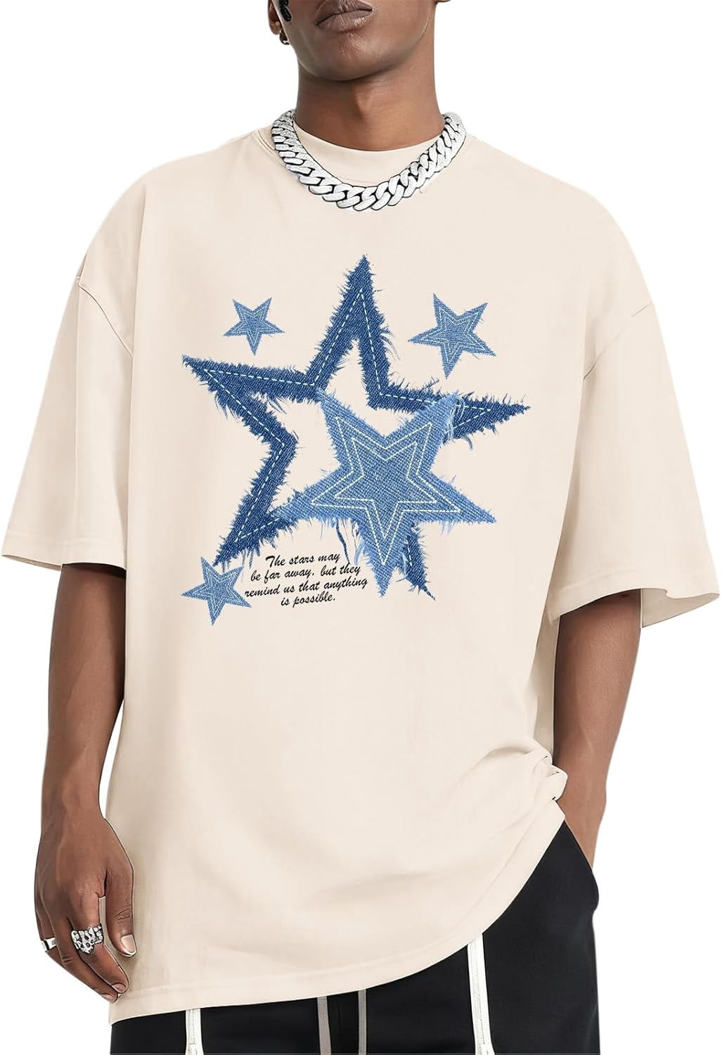 Men Star Graphic Shirt Y2k Oversized Shirts Streetwear Vintage