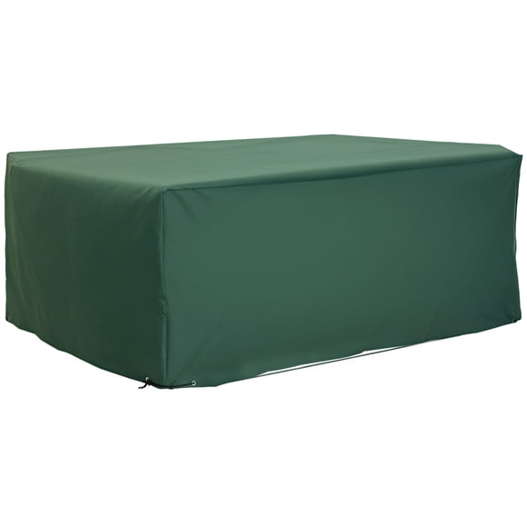 Outsunny Patio Furniture Set Cover Waterproof Garden Outdoor Rattan Wicker UV Rain Protector (Dark Green, 80.75”x57”)
