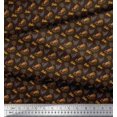 thumbnail image 2 of Soimoi Brown Heavy Satin Fabric Enjoy Summer Time Text Print Fabric by the Yard 54 Inch Wide, 2 of 5