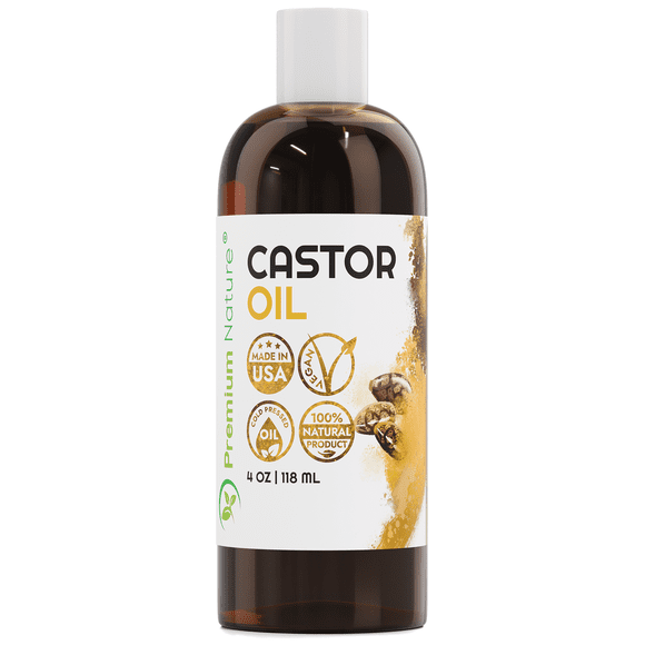 Castor Oil Pure Carrier Oil - Cold Pressed Castor Oil for Essential Oils Mixing Natural Oil for Skin, Hair, Nails and Body 118 ml