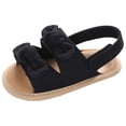 thumbnail image 1 of Baby Girls Sandals Stripe Solid Color Summer Flat Shoes Infant First Walkers, 1 of 9