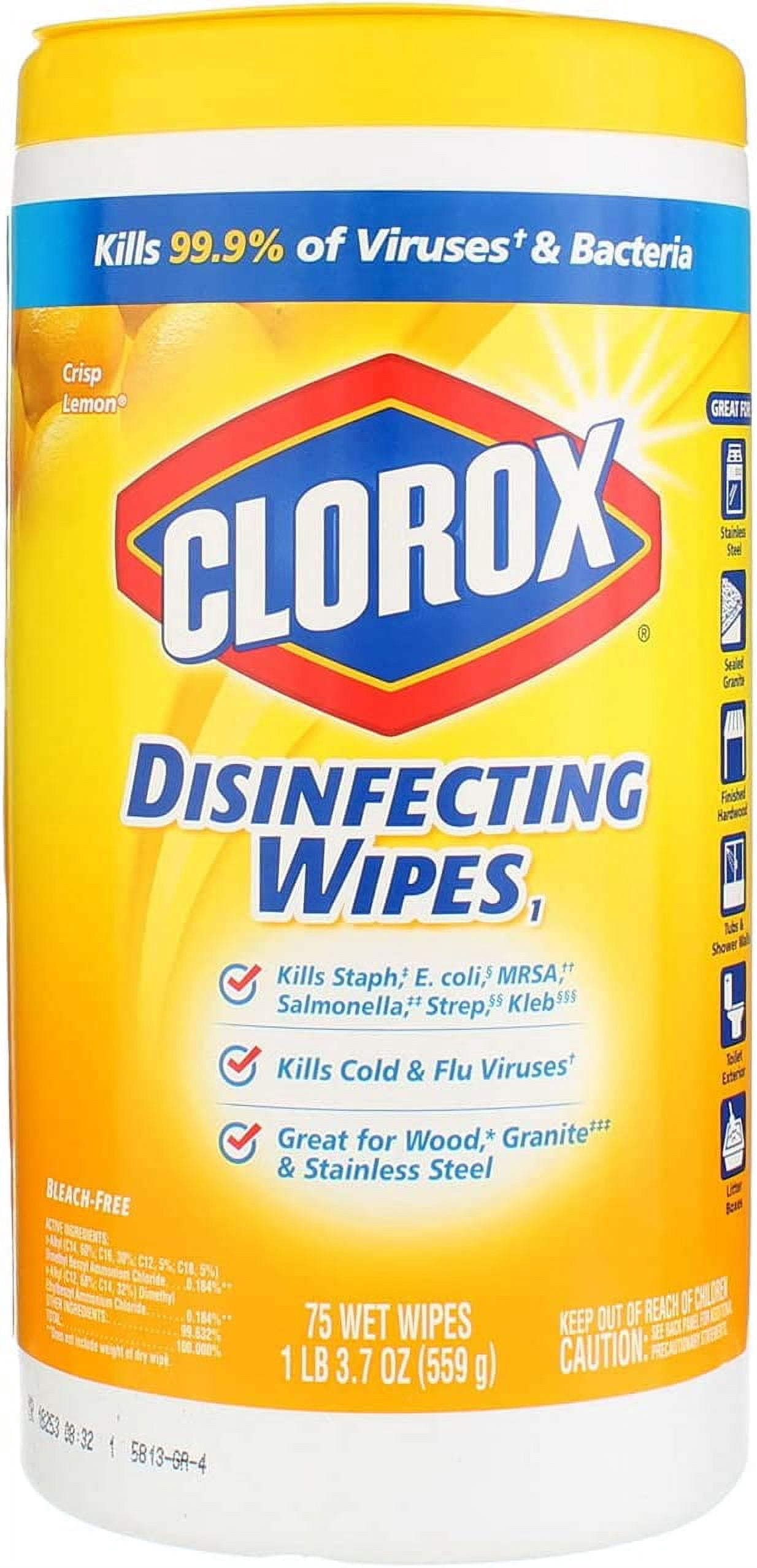 Clorox Disinfecting Wipes Lemon 1 Pack of 75 Count