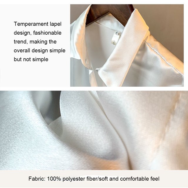 Chemise Boutonnée Style Décontracté pour Femmes Voyage Randonnée Travail Femmes Style Décontracté Chemise Boutonnée Réunion Polyester Blouse à Revers Manches Longues Vêtements Vêtements Vert m