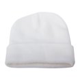 thumbnail image 2 of Bérets à Moins de 5 $ Blancs Unisexe Bonnet Tricoté Automne et Hiver Couple Simple Bonnet à Enfiler, 2 of 8