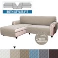 thumbnail image 1 of CHOK L-Shape Sofa Slipcover Sectional 3 Seater Chaise Cover Pet Dogs Couch Protector  (Black Large), 1 of 10