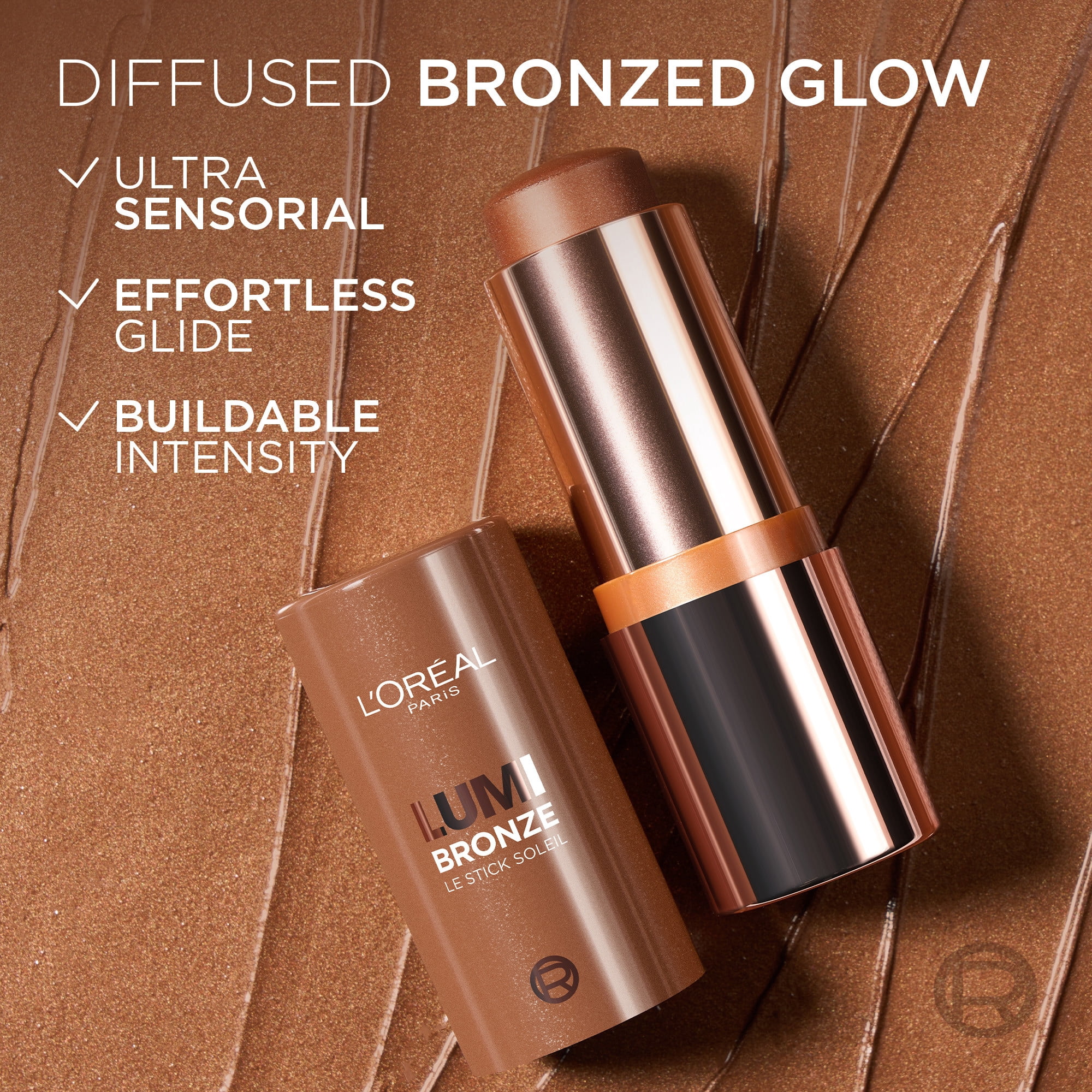 L'Oréal Paris LUMI Bronzant Le Stick Soleil, Bâton bronzant crème à poudre