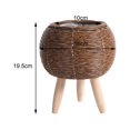 thumbnail image 3 of DOLITY Plant Basket with Legs Rattan Basket Decorative Simple Basket Planter Flower Pot Ball Dark Brown, 3 of 9