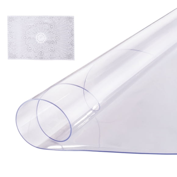 VEVOR Protecteur de Table en PVC 42 Pouces Rond Protecteur de Bureau en Plastique Transparent 2,0 mm d'Épaisseur