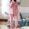 thumbnail image 2 of RKSTN Ensembles de Pyjama pour Femmes 2 Pcs Mode Flanelle Imprimée Poche Manches Longues+ Pantalon Long Ensemble de Pyjama Doux Confortable Pyjamas, 2 of 5