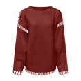 thumbnail image 4 of Kogui Chandails pour Femmes avec Capuchon Chandails à Col Rond en Tricot Torsadé Surdimensionnés pour Femmes (Rouge,m), 4 of 4