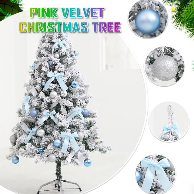 LSLJS Christmas Decorations, Snow Flocked Christmas Tree Premium Hinged Artificial Pines Tree,Metal Stand and 200-Lush Branch Tips Easy To Instal