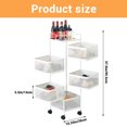thumbnail image 2 of 5 Tier Rolling Storage Cart, Metal Mesh Rolling Cart Organizer with Top Lid, 2 of 5