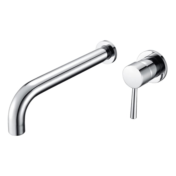 SUMERAIN Tub Filler Wall Mount Bathtub Faucet Extra Long Spout, Single Handle with Rough-in Valve High Flow, Chrome Finish