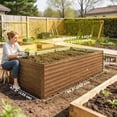 thumbnail image 3 of Outsunny Galvanized Raised Garden Bed, 8' x 4' x 2' Planter Box Dark Brown, 3 of 10