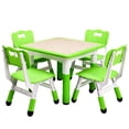 thumbnail image 1 of Garvee Ensemble Table pour Enfants et 4 Chaises, Ensemble Table et Chaises pour Tout-Petits à Hauteur Réglable, Surface de Bureau pour Graffiti, Table Multi-Activités pour Enfants pour Art, Bricolage, Lecture, Apprentissage, Pieds Antidérapants pour 2 à 10 Ans, 1 of 9