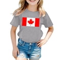 thumbnail image 4 of T-shirt à Manches Courtes pour Filles de la Fête du Canada, Col Rond d'Été, Coupe Décontractée, Chandails de Base, 4 of 4