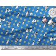 thumbnail image 2 of Soimoi polyester Crepe Fabric Dot & Penguin Ocean Decor Fabric Printed Yard 42 Inch Wide, 2 of 3