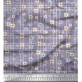 thumbnail image 1 of Soimoi Purple Cotton Cambric Fabric Check & Floral Decor Fabric Printed BTY 56 Inch Wide, 1 of 3