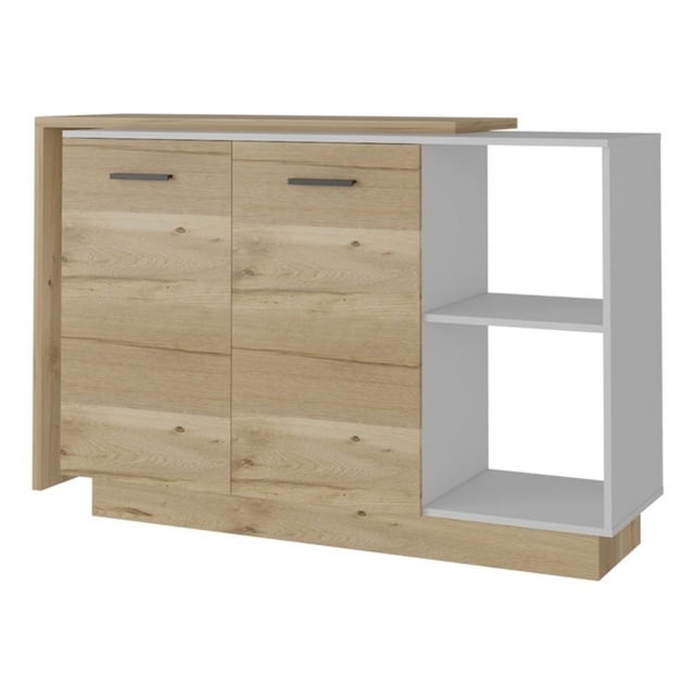 FM FURNITURE Aspen Kitchen Island Two Doors Engineered Wood White