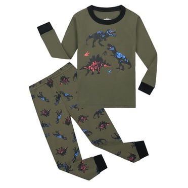 Ensemble de Pyjama Garçon Ado Pyjama Dinosaure Tenue d'Intérieur et Pantalon Ensemble 2 Pcs Pyjama Printemps Automne Vêtements Garçons 10-11 Ans Vêtements Garçons