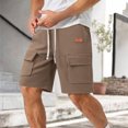 thumbnail image 1 of Styesk Shorts pour Hommes Couleur Unie Mode Décontractée avec Poches Taille à Lacets, 1 of 8