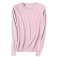 thumbnail image 1 of Dagegui Women's Sweaters Solid Crew Neck Long Sleeve Jumper Knit Base Layer Tops Fall Winter Pullover Tops Pink,XL, 1 of 6