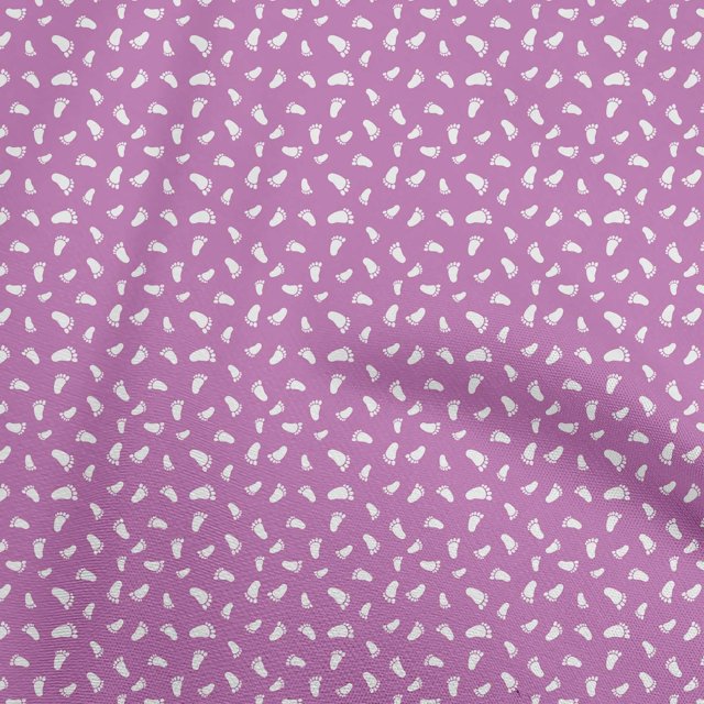 oneOone Polyester Spandex Purple Fabric Kids Foot Craft Projects Decor Fabric Printed By The Yard 56 Inch Wide