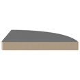 thumbnail image 3 of vidaXL Floating Corner Shelves 4 pcs High Gloss Grey 35x35x3.8 cm MDF, 3 of 5