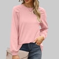 thumbnail image 2 of Timegard Womens Tops Long Sleeve Round Neck T Shirts Casual Comfy Solid Color Basic Blouses, 2 of 7