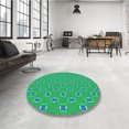 thumbnail image 4 of Ahgly Company Tapis d'Intérieur Lavable en Machine Carré Vert Printemps Transitionnel, 7 Pieds Carré, 4 of 7