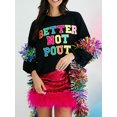 thumbnail image 3 of FOCUSNORM Women's Christmas Loose Pullover Sparkly Rhinestone Letter Print Long Sleeve Crew Neck Sweatshirt, 3 of 7