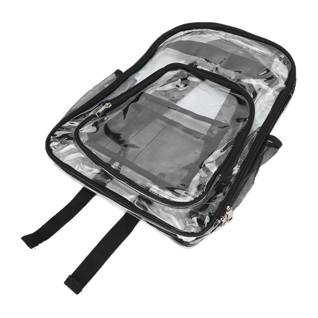 Clear Backpack, Heavy Duty PVC Transparent Backpack, See Through Backpack With Reinforced Strap, Clear Backpack Stadium Approved, Large Clear Bag For School Work Sports