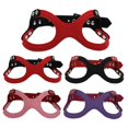 thumbnail image 3 of Pet Dog Harness Soft Suede Small Dog Harness for Puppies Adjustable Chest Strap, 3 of 5