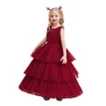 thumbnail image 1 of AJIWYH Robes Filles Sans Manches Gâteau Mode Robe Douce Rouge pour 10-12 Ans, 1 of 6
