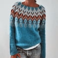 thumbnail image 2 of Yuyuzo Chandail d'Hiver pour Femmes à Col Rond à Manches Longues à Blocs de Couleur Imprimés Chandail en Tricot Côtelé Hauts Mode, 2 of 5