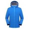 thumbnail image 2 of Sentmoon Mens Light Jacket Solid Color Long Sleeve Hooded Neck Men Coat Plus Size Keep Warm Zipper Windbreaker Waterproof Men Clothes Fall and Winter Active for Festival Camping and Outdoor, 2 of 8