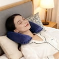 thumbnail image 3 of Travel Sleep System Inflatable Neck Support Pillow With Eye And Ear Plugs For Camping Hiking Flights Comfortable Rest, 3 of 5