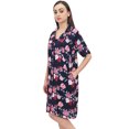 thumbnail image 1 of Bimba Chemise de Nuit à Manches Courtes Imprimé Floral Bleu Marine pour Femmes - 22, 1 of 6