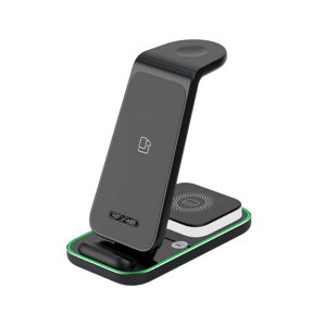 Wireless Charging Stand Wireless Charger with Night Light for Headphones Watch Mobile Phone Black