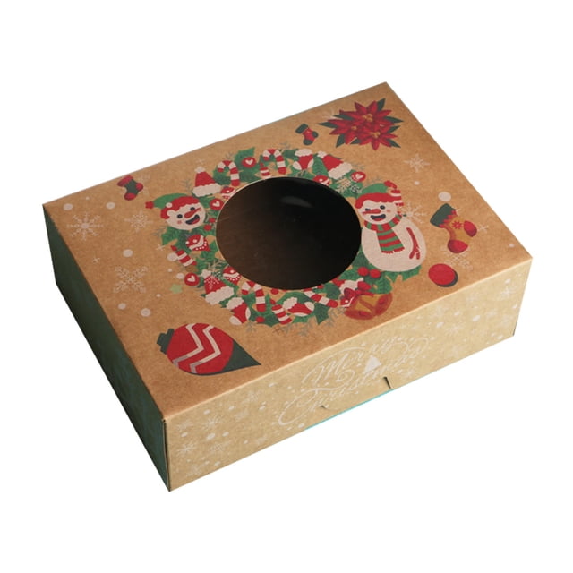 Boovnll Christmas Decorations, 1/6/12Pc Christmas Baking Snack Box Packaging Paper Box Packaging Christmas Cake Packaging Gift Box, Home Decor, Christmas Decor, Outdoor Christmas Decorations