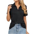 thumbnail image 1 of Birdeem T-Shirt à Manches Courtes Uni Col Mode pour Femmes Blouse Ample, 1 of 7