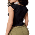 thumbnail image 3 of V Neck Split Hem T-Shirts for Women  Ruched Crop Tops with Short Sleeves, 3 of 4