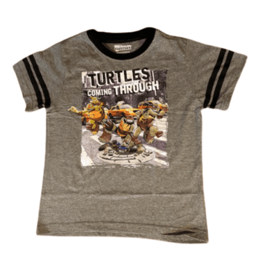 Teenage Mutant Ninja Turtles Boys coming through Gray Short sleeve T-shirt