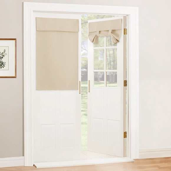French Door Curtains Room Darkening Shades Small Door Window Curtains and Drapes Thermal Insulated Tricia Blinds for Patio Doorway W x L Panel