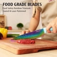 thumbnail image 2 of Hecef Dishwasher Safe Knife Block Set, Rainbow Titanium Coated Kitchen Knives Set with Scissors, 2 of 10