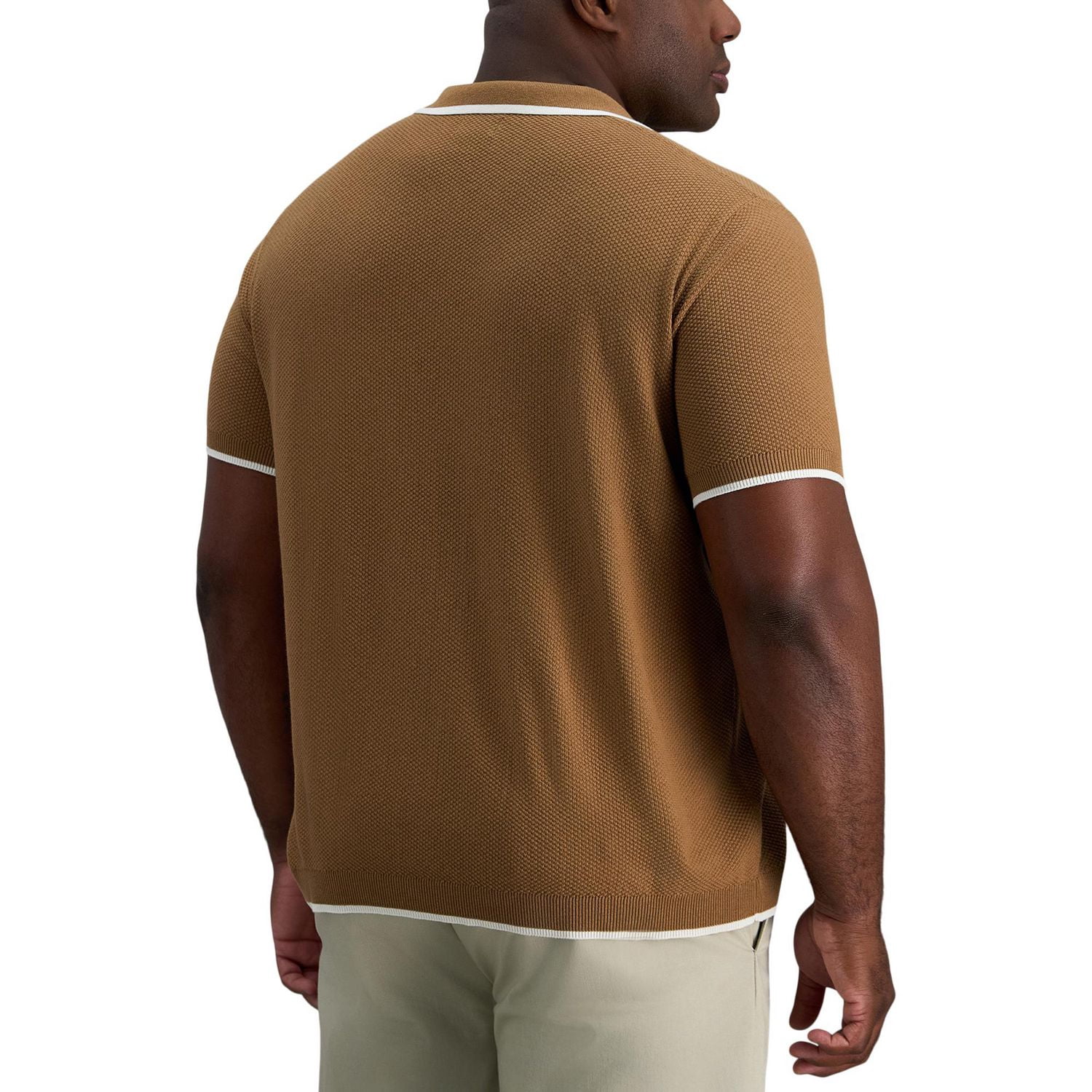 Haggar® Men's Big & Tall Short Sleeve Solid Popcorn Knit Sweater Polo