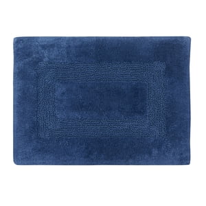 Mainstays Racetrack 100% Cotton Navy Bath Rug, 17" x 24"